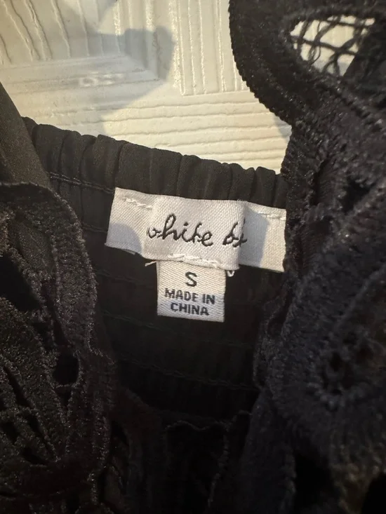 White Birch Black Crochet Bodice Midi Dress - Picture 4 of 4